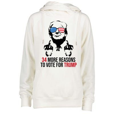 34 More Reasons To Vote For Trump Funny Election Womens Funnel Neck Pullover Hood