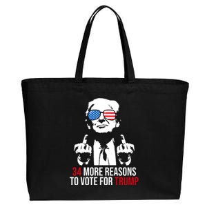 34 More Reasons To Vote For Trump Funny Election Cotton Canvas Jumbo Tote