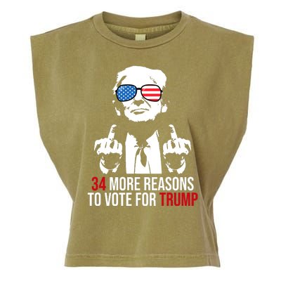 34 More Reasons To Vote For Trump Funny Election Garment-Dyed Women's Muscle Tee