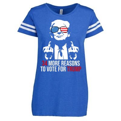 34 More Reasons To Vote For Trump Funny Election Enza Ladies Jersey Football T-Shirt