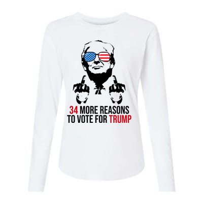 34 More Reasons To Vote For Trump Funny Election Womens Cotton Relaxed Long Sleeve T-Shirt