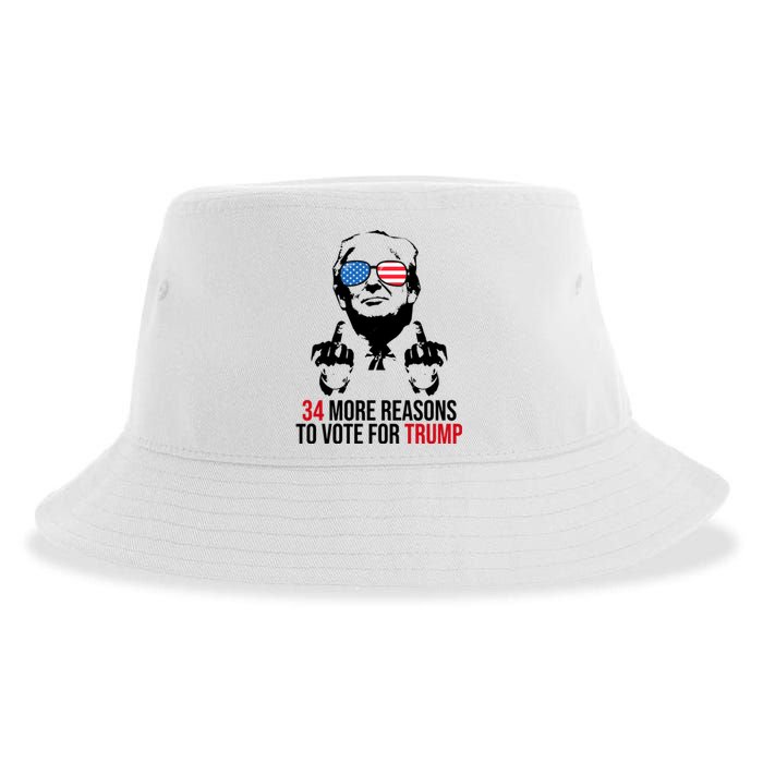 34 More Reasons To Vote For Trump Funny Election Sustainable Bucket Hat