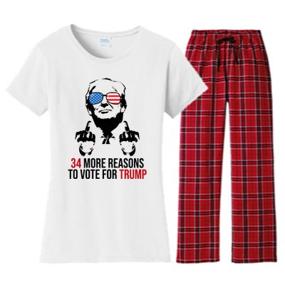 34 More Reasons To Vote For Trump Funny Election Women's Flannel Pajama Set