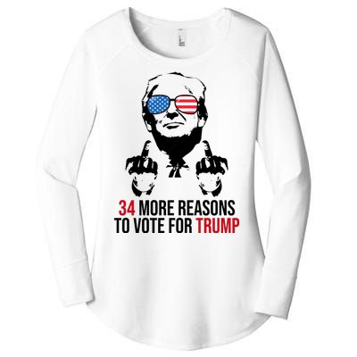 34 More Reasons To Vote For Trump Funny Election Women's Perfect Tri Tunic Long Sleeve Shirt