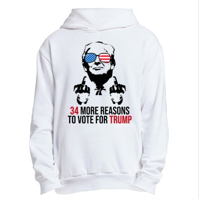 34 More Reasons To Vote For Trump Funny Election Urban Pullover Hoodie