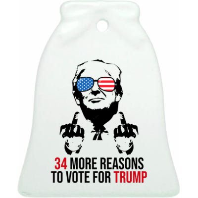 34 More Reasons To Vote For Trump Funny Election Ceramic Bell Ornament