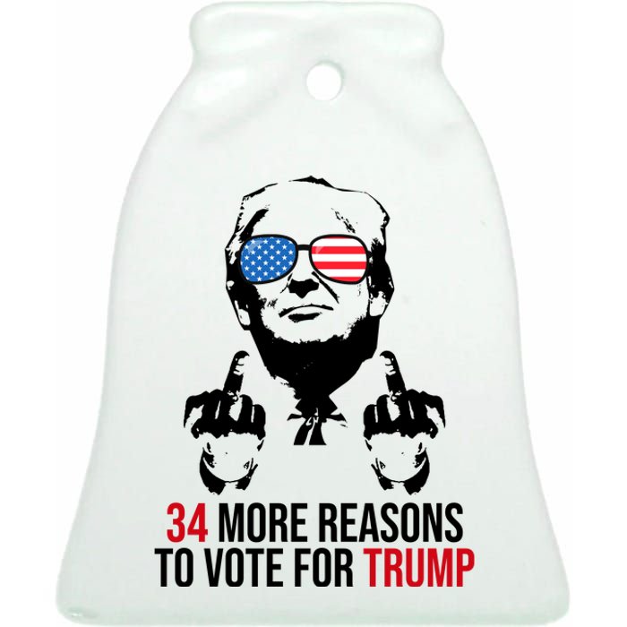 34 More Reasons To Vote For Trump Funny Election Ceramic Bell Ornament