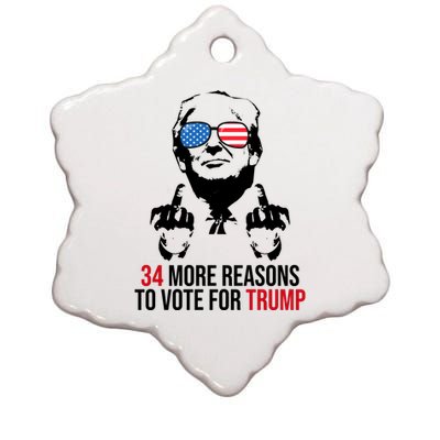 34 More Reasons To Vote For Trump Funny Election Ceramic Star Ornament