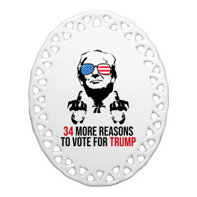 34 More Reasons To Vote For Trump Funny Election Ceramic Oval Ornament