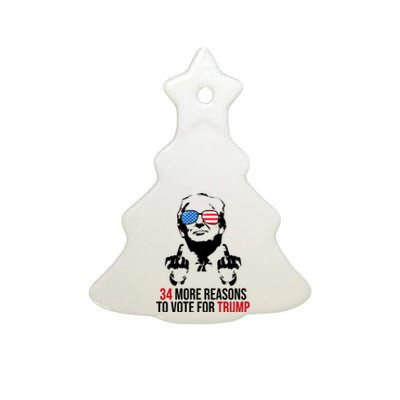 34 More Reasons To Vote For Trump Funny Election Ceramic Tree Ornament