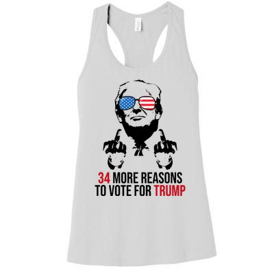 34 More Reasons To Vote For Trump Funny Election Women's Racerback Tank