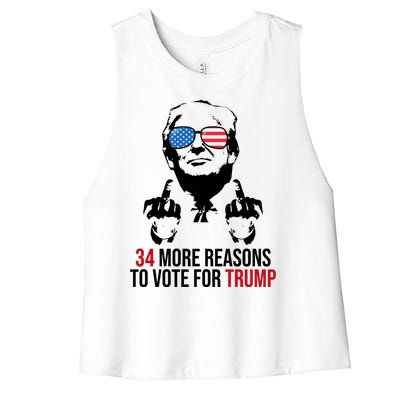 34 More Reasons To Vote For Trump Funny Election Women's Racerback Cropped Tank