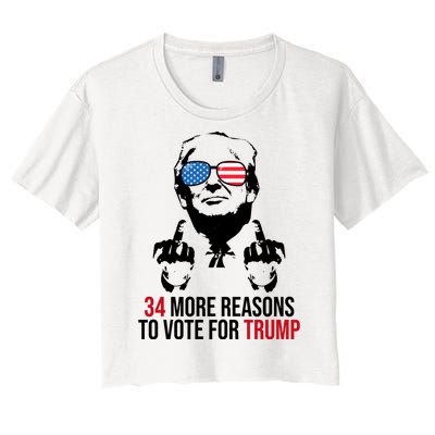 34 More Reasons To Vote For Trump Funny Election Women's Crop Top Tee