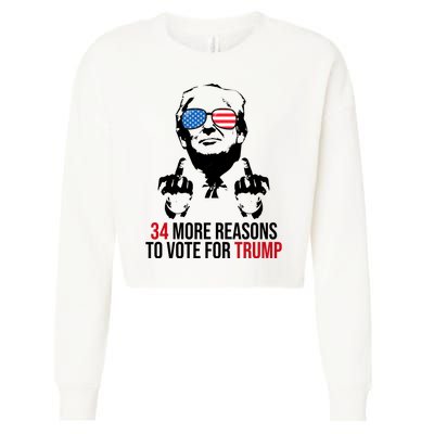 34 More Reasons To Vote For Trump Funny Election Cropped Pullover Crew