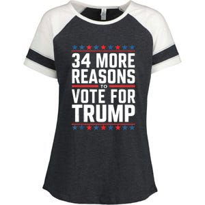 34 More Reasons To Vote For Trump Us Flag Enza Ladies Jersey Colorblock Tee