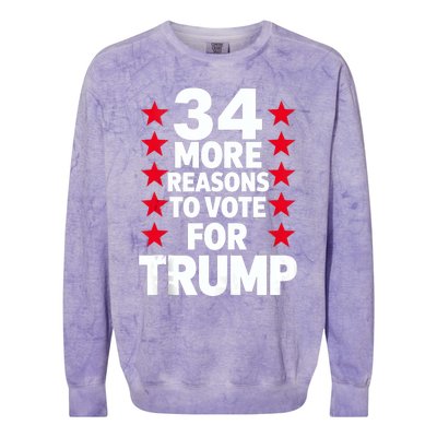 34 More Reasons To Vote For Trump Us Flag Pro Trump 2024 Colorblast Crewneck Sweatshirt