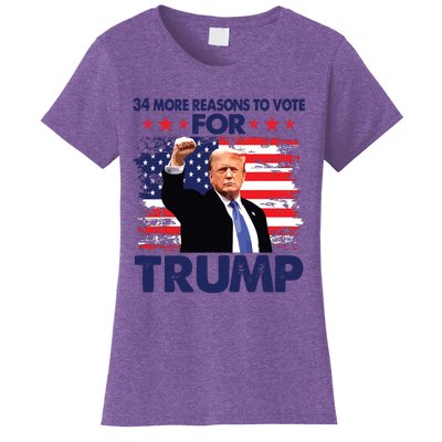 34 More Reasons To Vote For Trump Convicted Felon Trump 2024 Women's T-Shirt