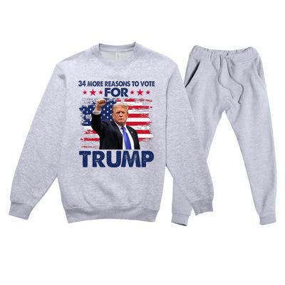 34 More Reasons To Vote For Trump Convicted Felon Trump 2024 Premium Crewneck Sweatsuit Set