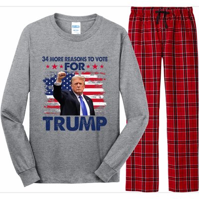 34 More Reasons To Vote For Trump Convicted Felon Trump 2024 Long Sleeve Pajama Set