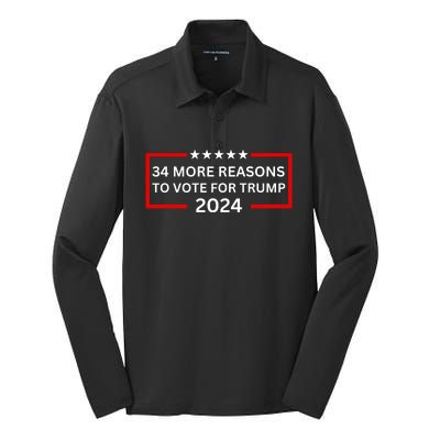 34 More Reasons To Vote For Trump Silk Touch Performance Long Sleeve Polo