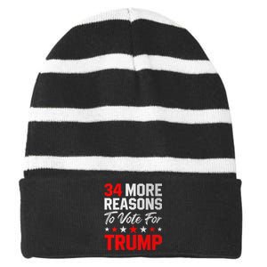 34 More Reasons To Vote For Trump Striped Beanie with Solid Band