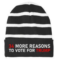 34 More Reasons To Vote For Trump Striped Beanie with Solid Band