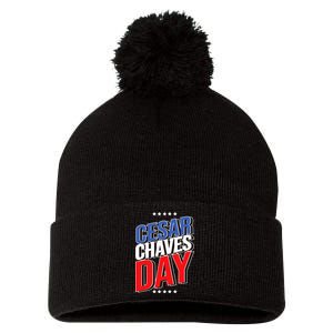 31 March Si Se Puede I Cesar Chavez Day Pom Pom 12in Knit Beanie