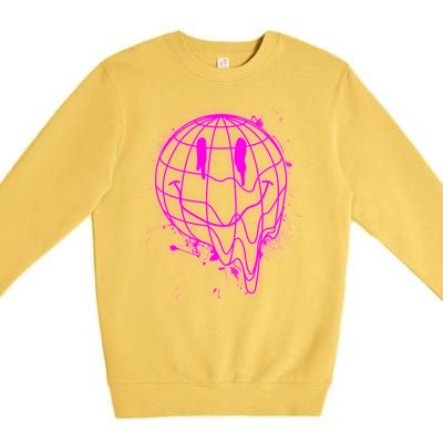 3D Melting Smiley Emoji Premium Crewneck Sweatshirt