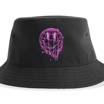 3D Melting Smiley Emoji Sustainable Bucket Hat