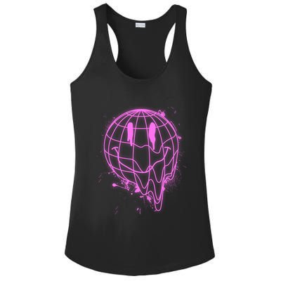 3D Melting Smiley Emoji Ladies PosiCharge Competitor Racerback Tank