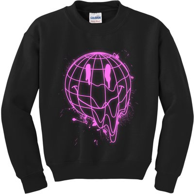 3D Melting Smiley Emoji Kids Sweatshirt
