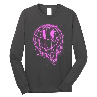 3D Melting Smiley Emoji Long Sleeve Shirt