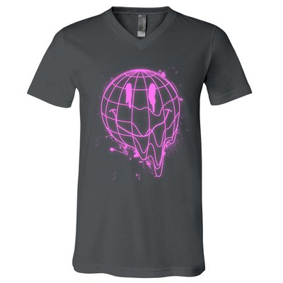 3D Melting Smiley Emoji V-Neck T-Shirt