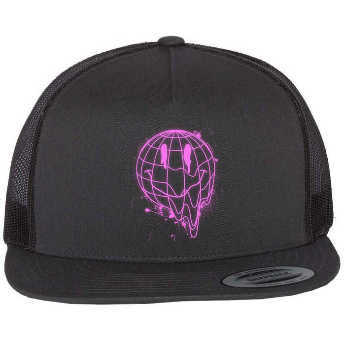 3D Melting Smiley Emoji Flatbill Hat