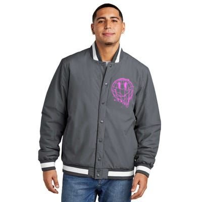 3D Melting Smiley Emoji Insulated Varsity Jacket