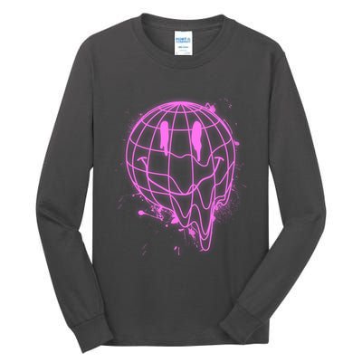 3D Melting Smiley Emoji Tall Long Sleeve T-Shirt