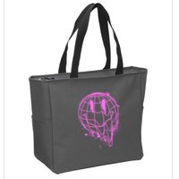 3D Melting Smiley Emoji Zip Tote Bag