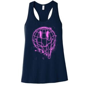 3D Melting Smiley Emoji Women's Racerback Tank