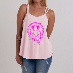 3D Melting Smiley Emoji Women's Strappy Tank