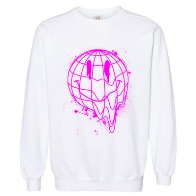 3D Melting Smiley Emoji Garment-Dyed Sweatshirt