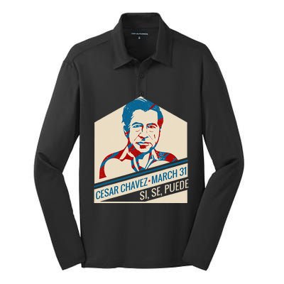 31 March Si Se Puede I Cesar Chavez Day Silk Touch Performance Long Sleeve Polo