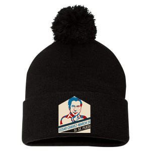 31 March Si Se Puede I Cesar Chavez Day Pom Pom 12in Knit Beanie