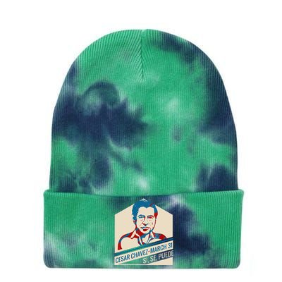 31 March Si Se Puede I Cesar Chavez Day Tie Dye 12in Knit Beanie