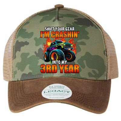 3rd Monster Truck Birthday Party Birthday Legacy Tie Dye Trucker Hat