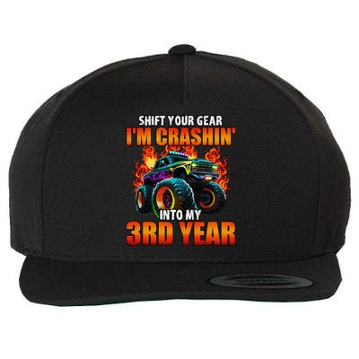 3rd Monster Truck Birthday Party Birthday Wool Snapback Cap