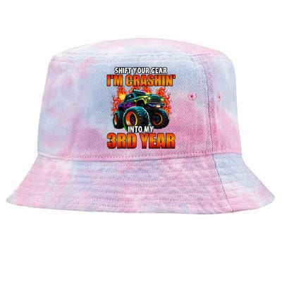 3rd Monster Truck Birthday Party Birthday Tie-Dyed Bucket Hat