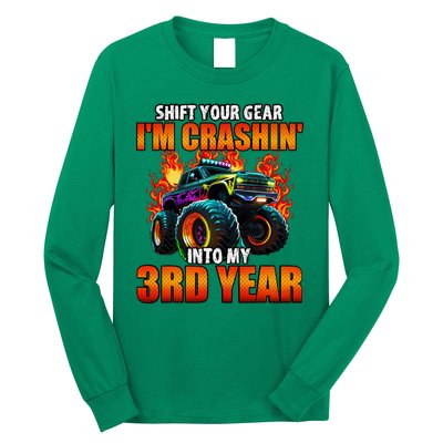 3rd Monster Truck Birthday Party Birthday Long Sleeve Shirt