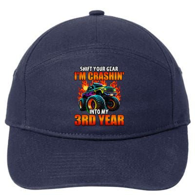 3rd Monster Truck Birthday Party Birthday 7-Panel Snapback Hat