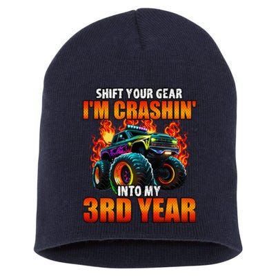 3rd Monster Truck Birthday Party Birthday Short Acrylic Beanie