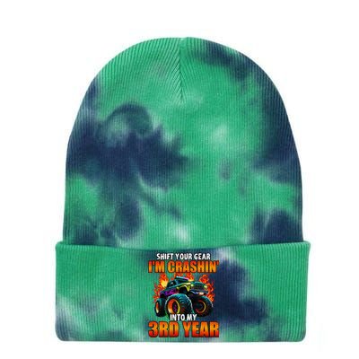 3rd Monster Truck Birthday Party Birthday Tie Dye 12in Knit Beanie